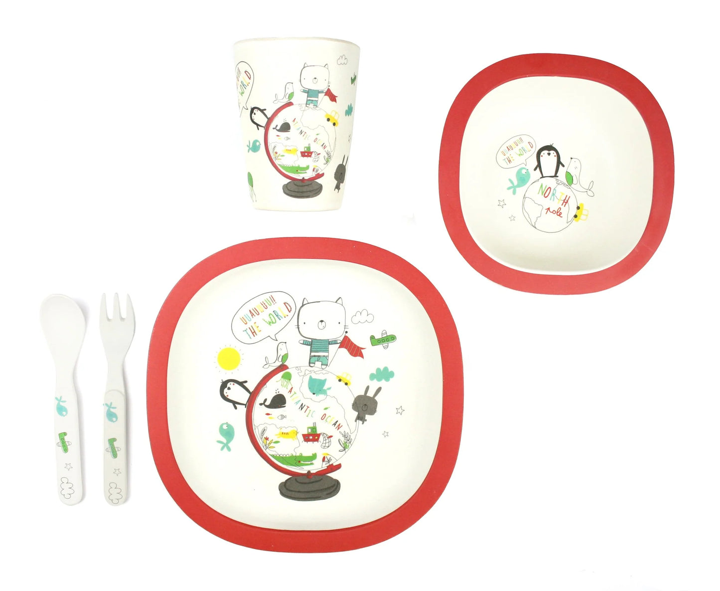 Bamboo Kids 5 Piece Meal Set World