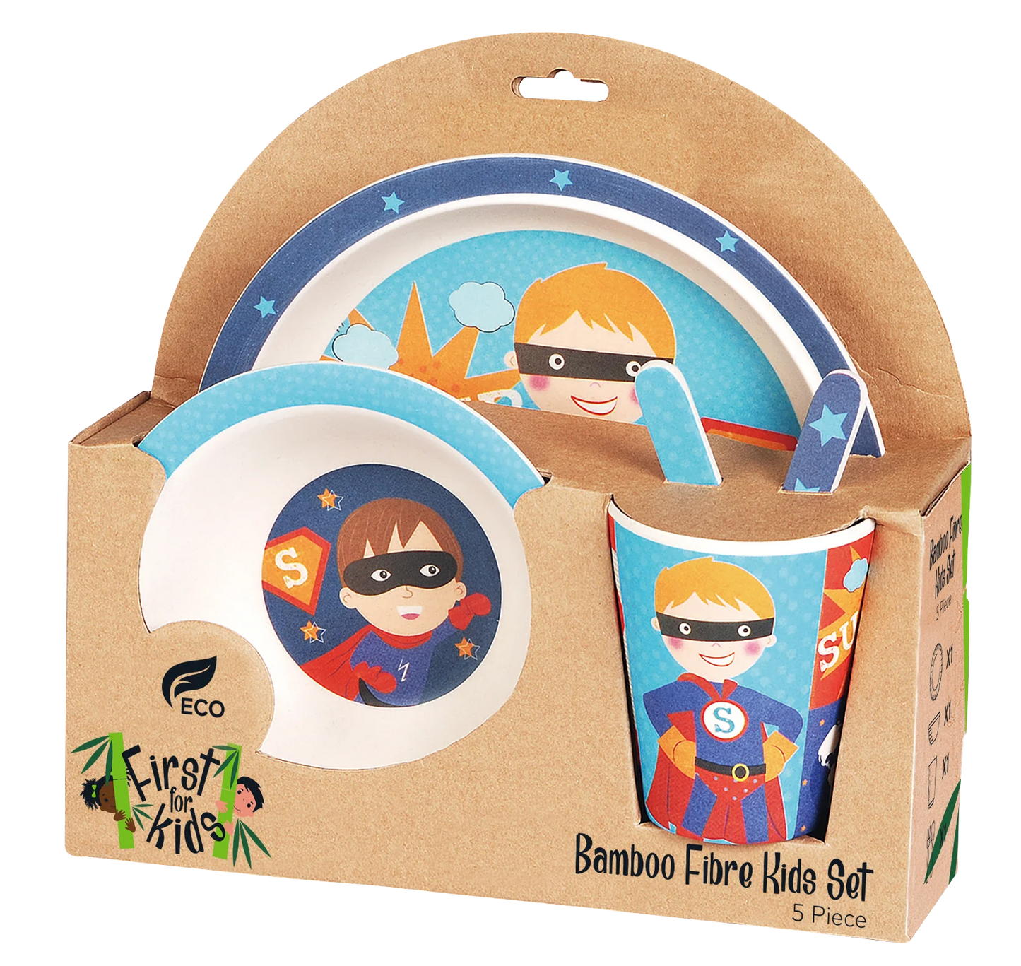 Bamboo Kids 5 Piece Meal Set World