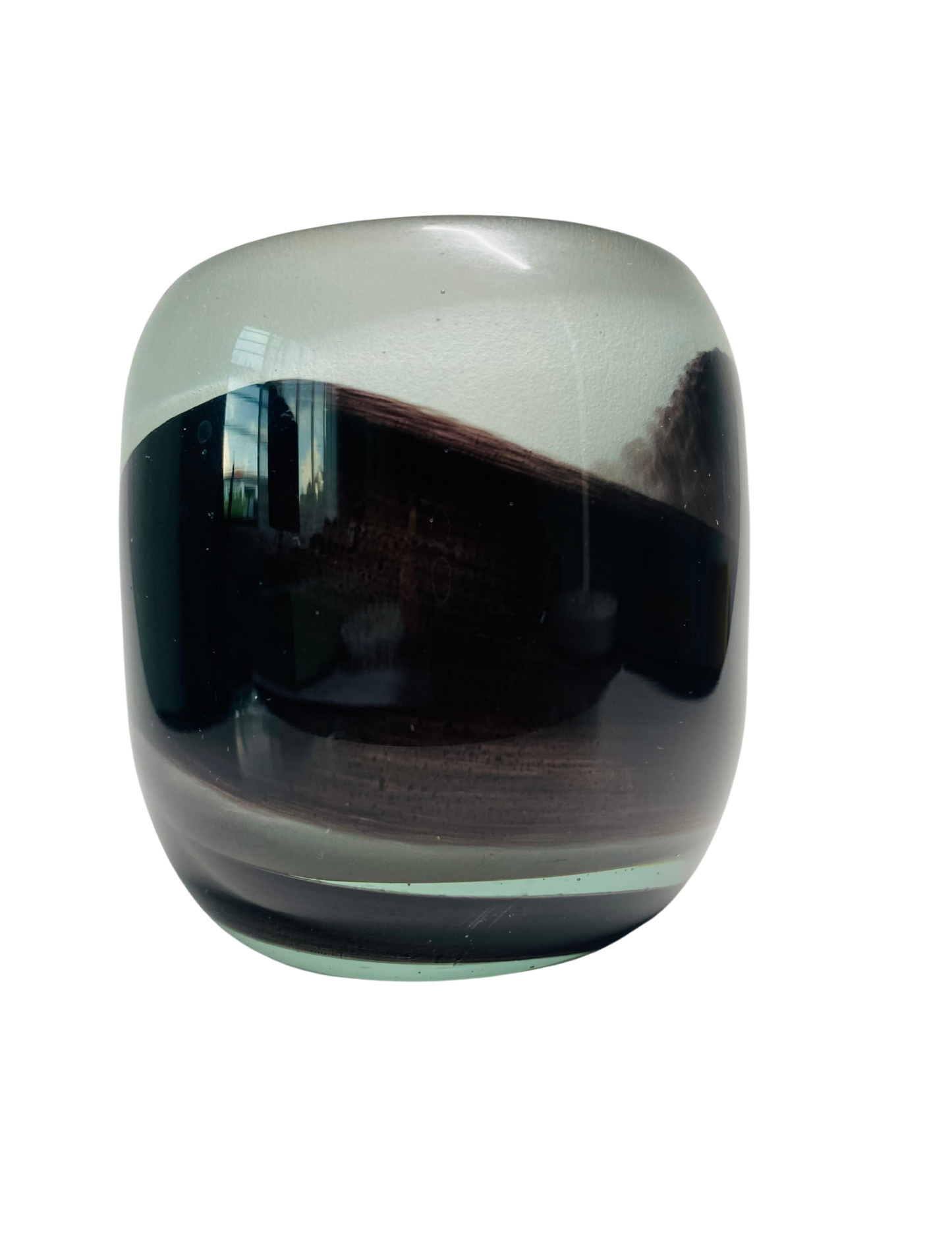 Handcrafted Obsidian Glass Tea Light Holder