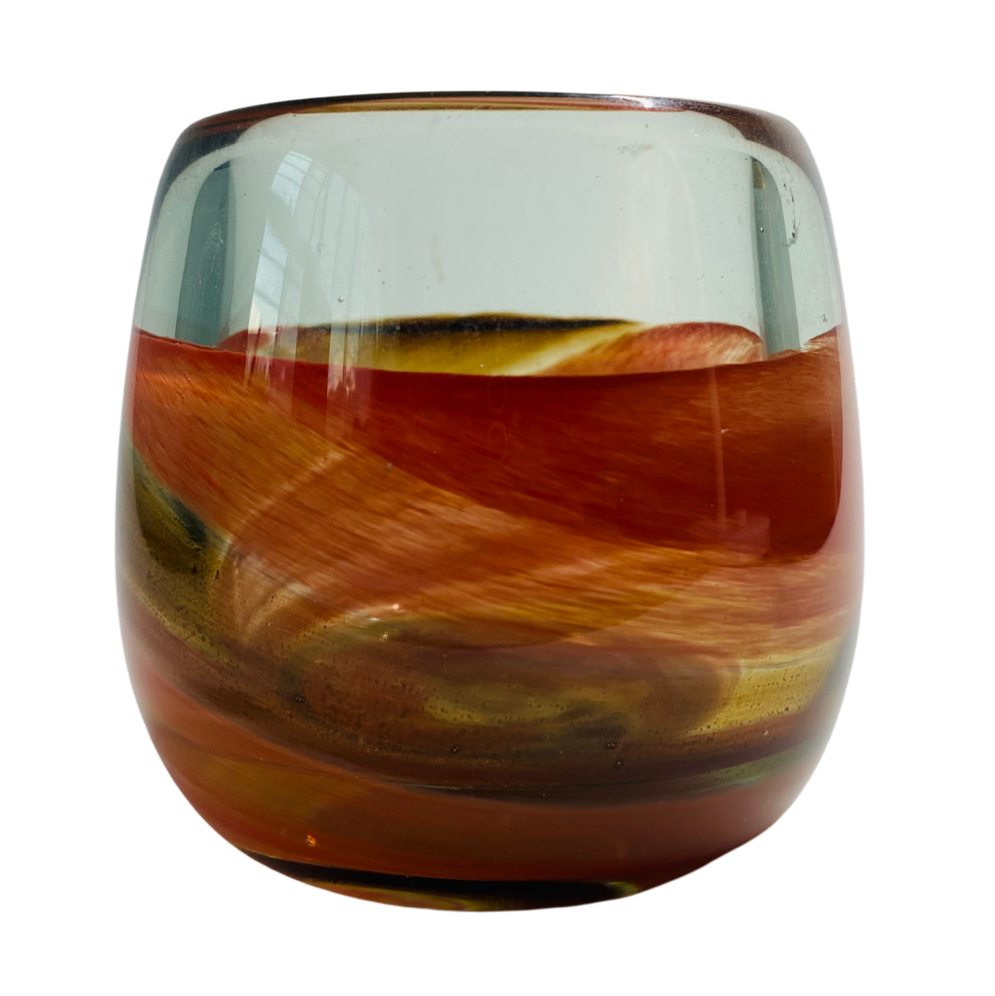 Handcrafted Sunset Glow Glass Tea Light Holder